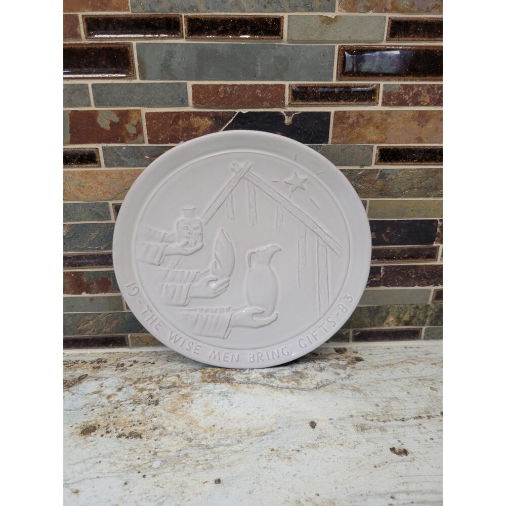 Vintage Frankoma Pottery Annual Christmas Plate Wise Men Gifts 1983 No Box